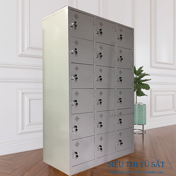 Tủ sắt 18 ngăn thêm khay