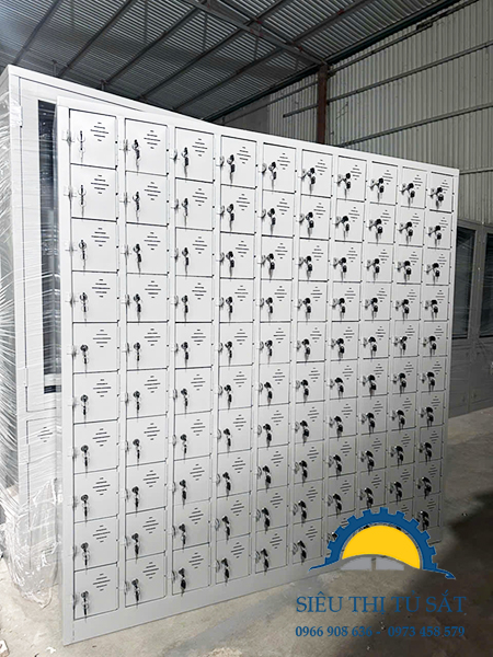 Tủ sắt locker 100 ngăn để điện thoại tại KCN